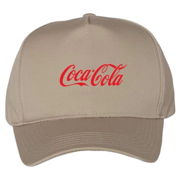 Men’s Coca Cola Logo Baseball Cap Hat - Khaki - Picture 1 of 1